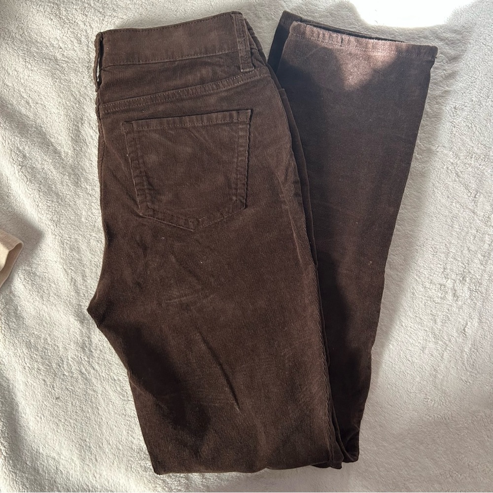 st johns bay brown straight leg corduroy pants